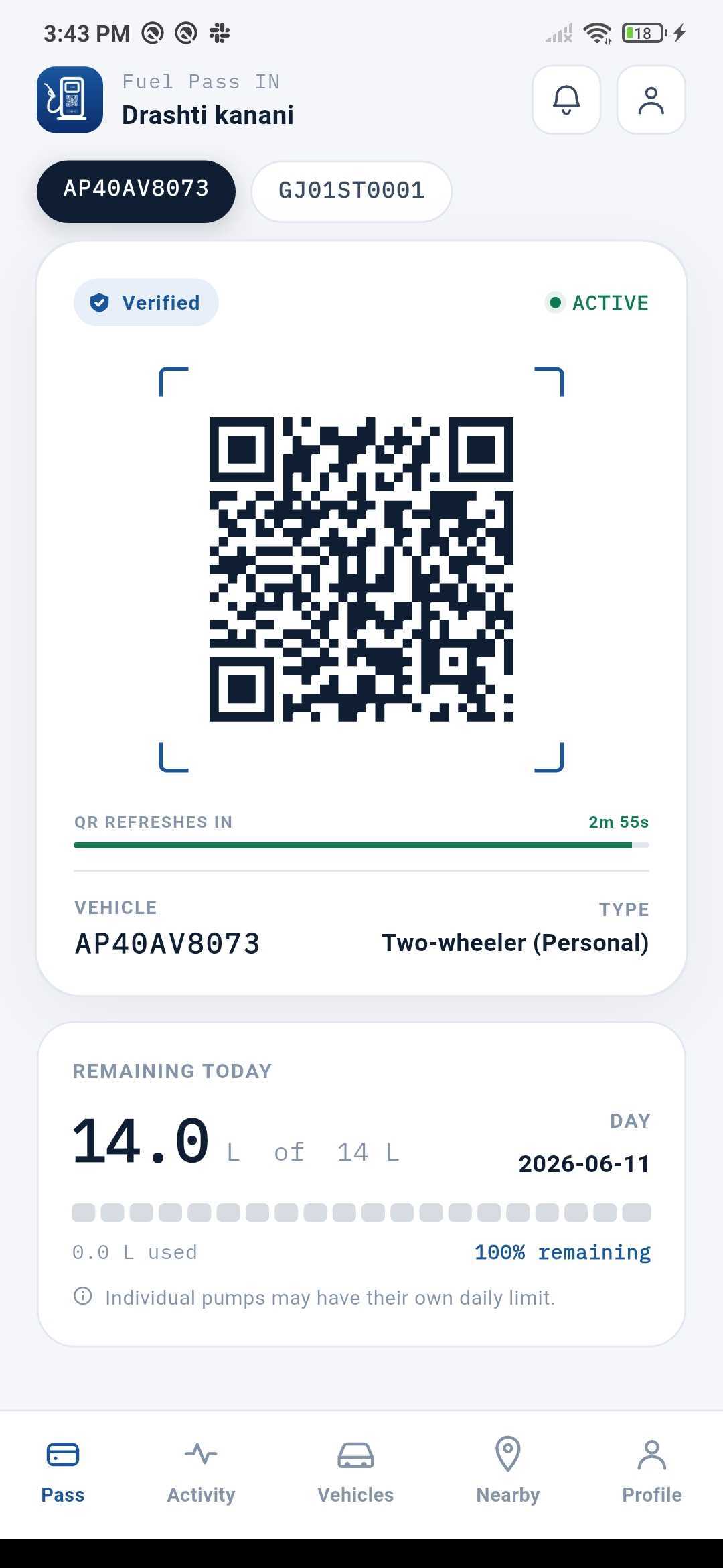 FuelPass app screenshot